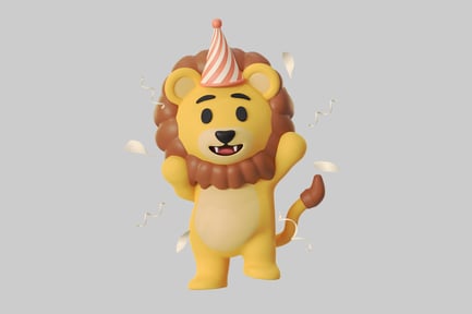 Preview: Festive cartoon lion