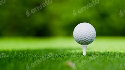 Preview: Golf ball on the green lawn
