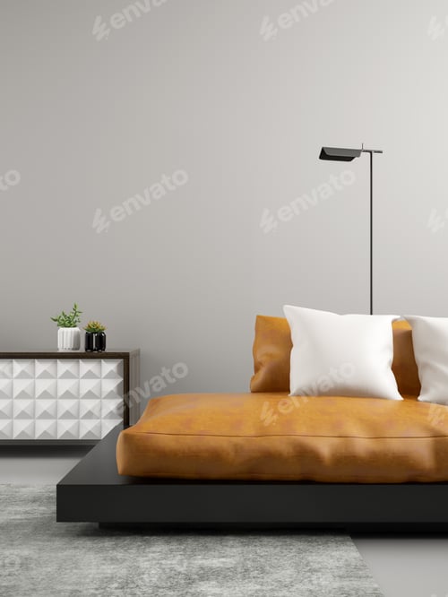 Preview: Interior of modern living room with sofa 3 D rendering