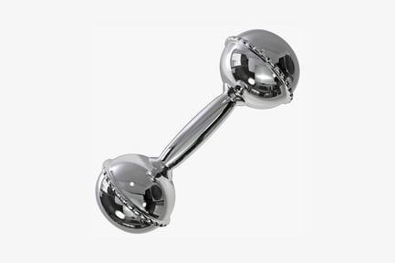 Visualização: Acessórios sanitários metálicos com elementos esféricos