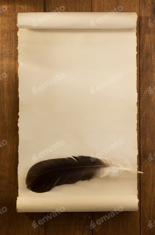 Preview: parchment scroll on wood