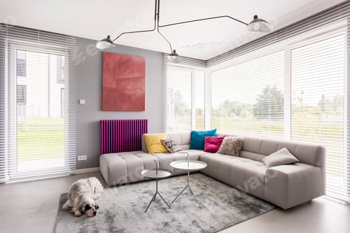 Preview: Window blinds, couch and artwork