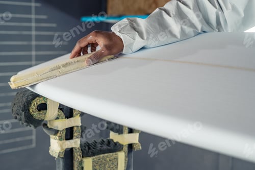 Preview: Shaper working on surf board