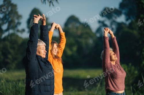 Preview: group of people family enjoy camping outdoor activity with nature, camp site living in happy time