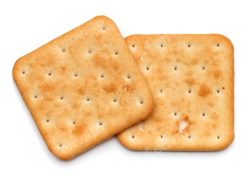 Preview: Dry cracker cookies isolated on white background cutout