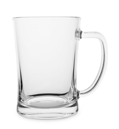 Preview: Empty clear glass for beer on white background