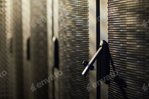 Preview: Close-Up View of Server Racks in Data Center