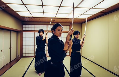 Preview: Samurai training in a traditional dojo, in Tokyo