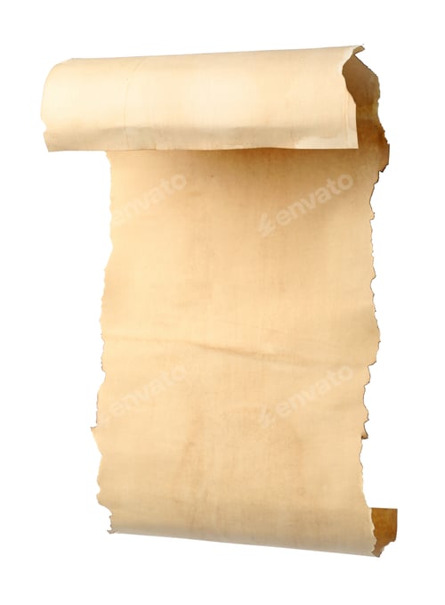 Preview: Scroll of old parchment paper isolated on white