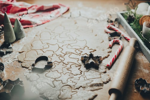 Preview: Merry Christmas, Happy New Year. Gingerbread cooking, cake or strudel baking