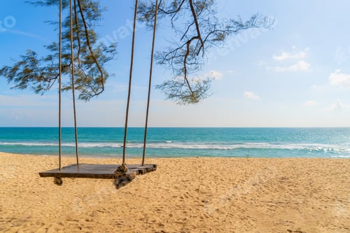 Preview: Sea, beach for travel background, Thailand. Nature landscape.