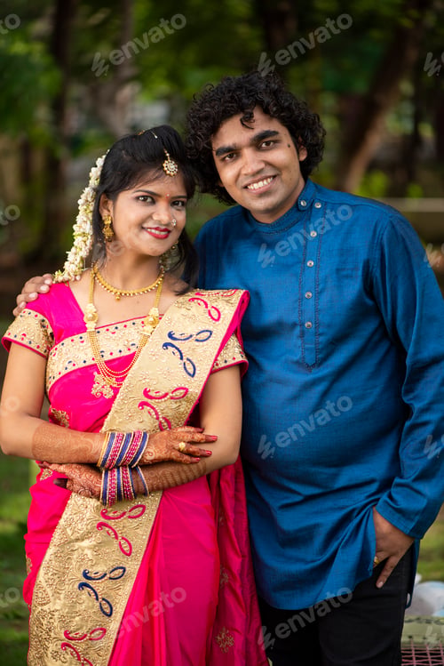 Preview: Beautiful happy indian bride with her brother