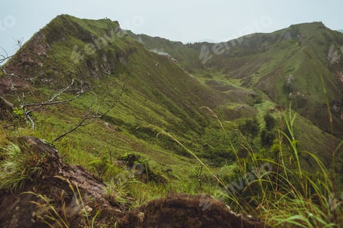 Preview: Beautifull mountain in the morning mist , Batur, Bali, Indonesia