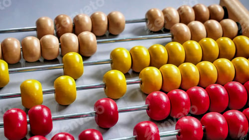 Preview: High Angle View of Colorful Wooden Abacus for Kids