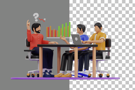 Preview: Discuss About Business Solution 3D Illustration