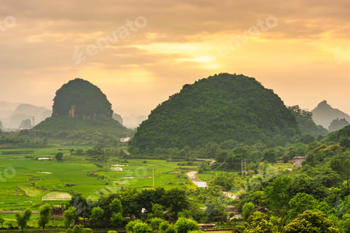 Preview: Guilin, China karst mountain landscape.