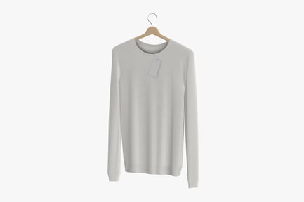 Visualização: Suéter clássico de gola redonda em cabide com etiqueta - Vestuário