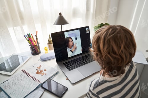 Preview: Boy Attends Online Lesson at Home