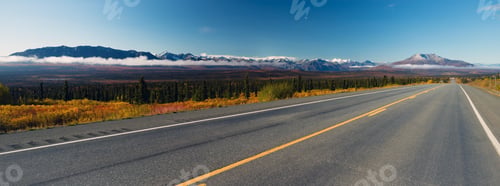 Preview: Mountains To Tundra Valley View Two Lane Highway Alaska United States