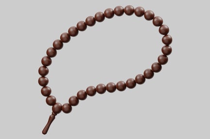 Preview: Circular Arrangement of Dark Brown Wooden Beads