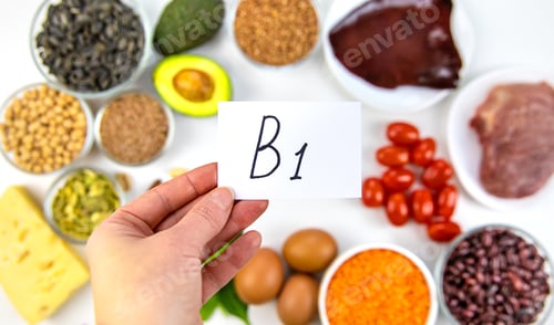 Preview: Foods that contain vitamin B1. Selective focus.