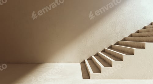 Minimalist Staircase Design with Neutral Color Palette