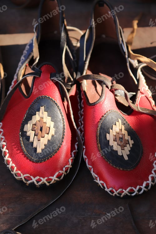 Preview: Handmade traditional leather shoe. Old-fashioned turkish shoes.