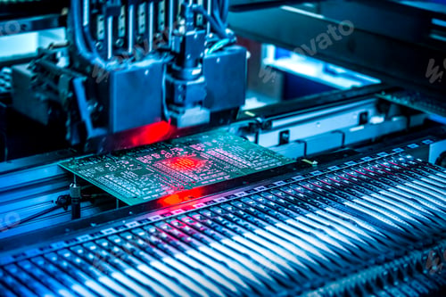 Preview: Electronic circuit under surface-mounting machine