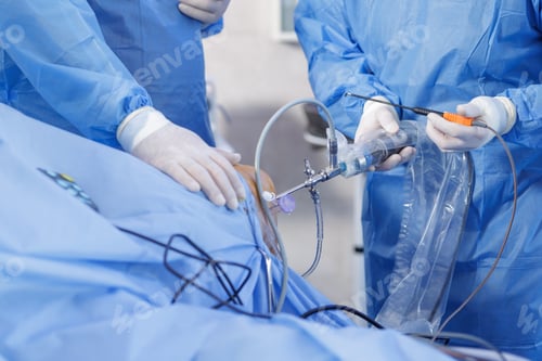 Preview: Knee arthroscopy with PCL reconstruction using arthroscope and probe in sterile OR