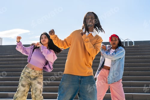Preview: Young group of multiethnic hip-hop dancers dancing