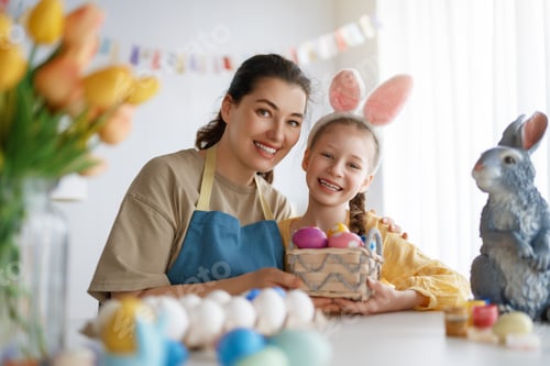 Preview: family preparing for Easter