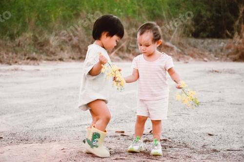 Preview: Cute little kid playing in the park, Sweet Little baby boy enjoying