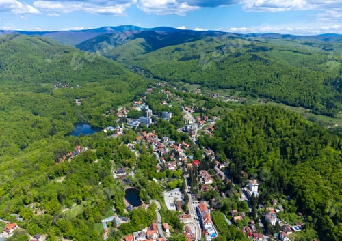 Preview: Aerial view of Sovata city in Mures county, Romania