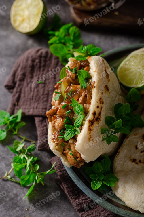 Preview: Homemade pita bread with meat and herbs