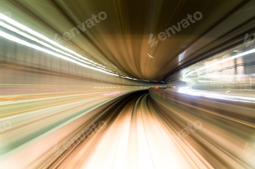 Preview: Fast train passing by train station