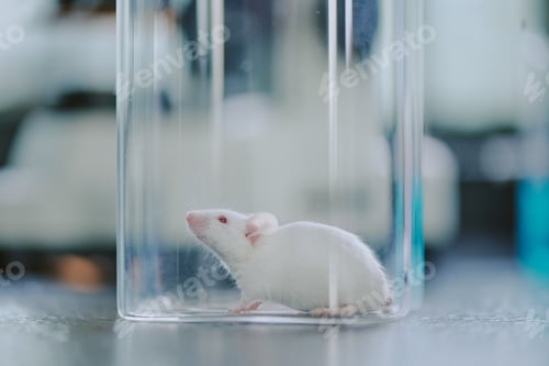 Preview: Exploring Laboratory Mouse in Transparent Glass Container