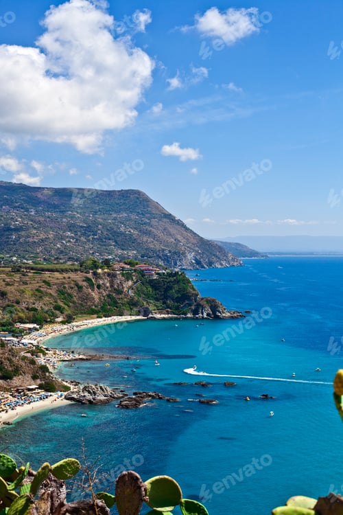 Preview: Amazing tropical panoramic view of Cape Capo Vaticano, Calabria, Southern Italy.