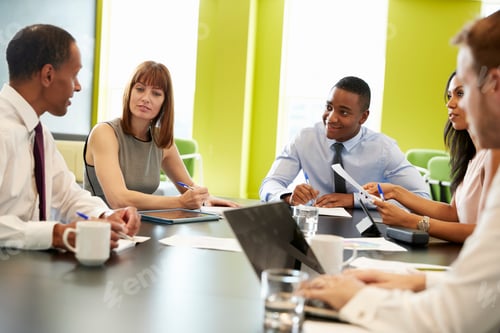 Preview: Business colleagues at an informal meeting, close up