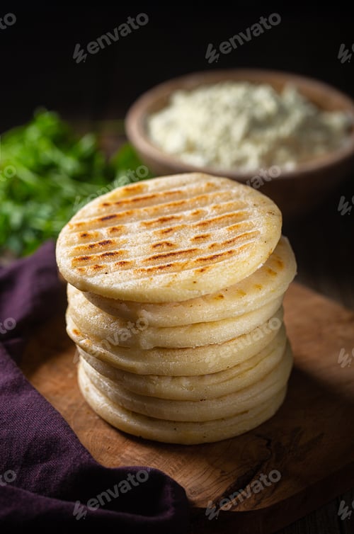 Preview: Traditional Venezuelan food arepa made from cornmeal