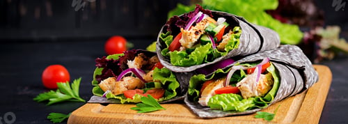 Preview: Tortilla with added ink cuttlefish wraps with chicken and vegeta