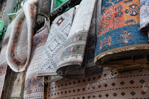 Preview: Carpets are sold at the bazaar
