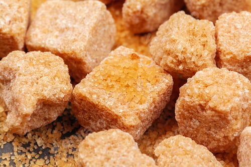 Preview: Rock sugar on dark background close up