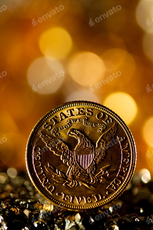 Preview: Gold coins over dark background