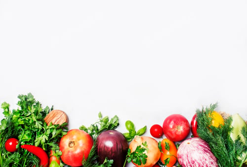 Preview: Food background, vegetarian concept, fresh vegetables and herbs