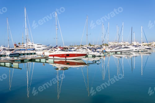 Preview: Luxury yachts in the port of Vilamoura in Portugal