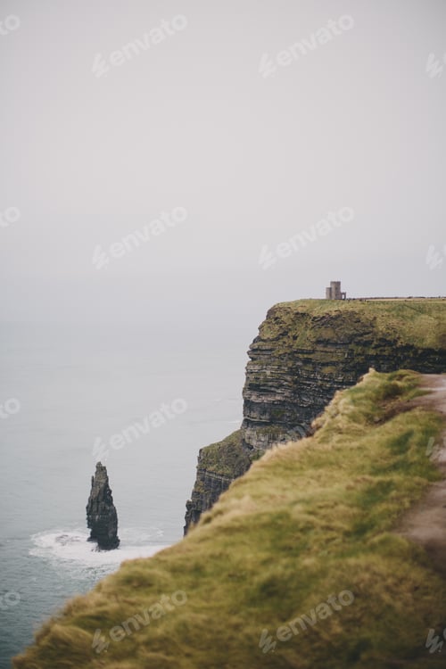 Preview: A path that runs near the edge of the Cliffs of Moher in Galway, Ireland