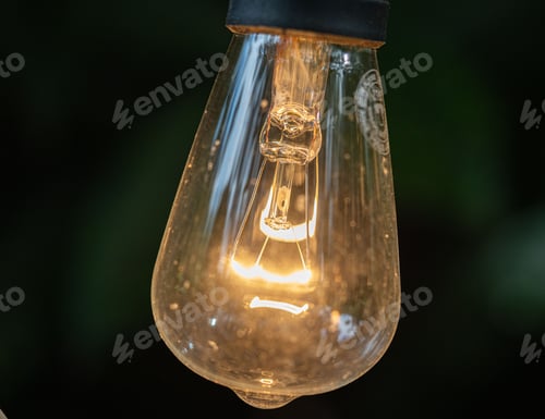 Preview: Closeup shot of a burning light bulb
