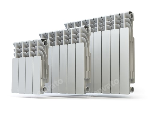 Preview: Heating radiators isolated on white background.