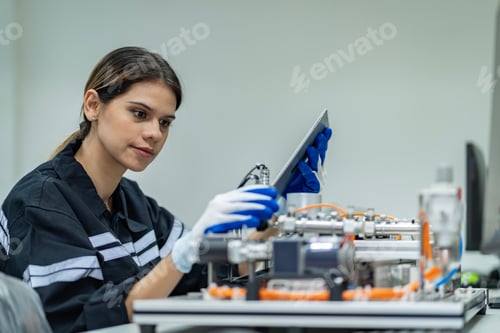 Preview: Team woman engineers practicing maintenance Taking care and practicing maintenance