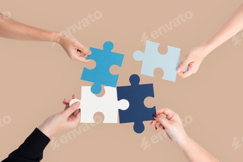 Preview: Hands holding puzzle business problem solving concept